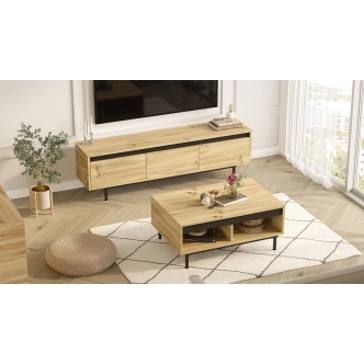 Obývací pokoj VALTON typ 1, dub/černá