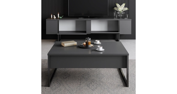 Obývací pokoj WELTRIS typ 1, antracit/černá