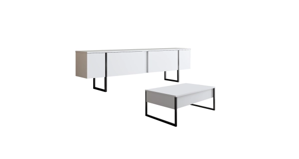 Obývací pokoj WELTRIS typ 1, bílá/černá