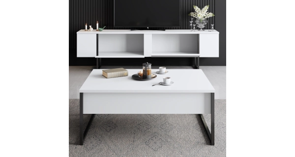 Obývací pokoj WELTRIS typ 1, bílá/černá