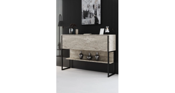 Obývací pokoj WELTRIS typ 2, travertin/černá