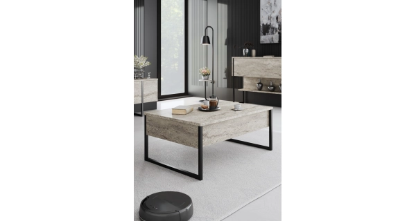 Obývací pokoj WELTRIS typ 2, travertin/černá