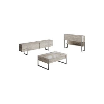 Obývací pokoj WELTRIS typ 2, travertin/stříbrná