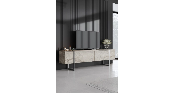 Obývací pokoj WELTRIS typ 2, travertin/stříbrná