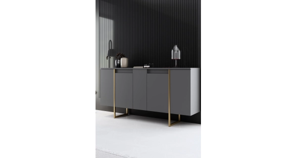 Obývací pokoj WELTRIS typ 3, antracit/zlatá