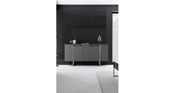 Obývací pokoj WELTRIS typ 3, antracit/zlatá