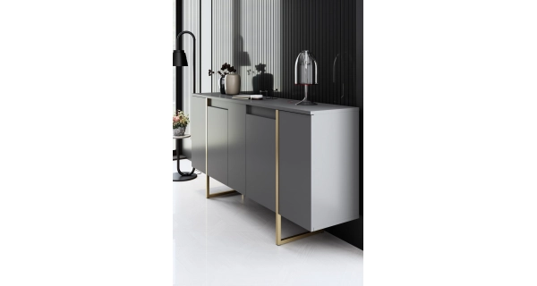 Obývací pokoj WELTRIS typ 3, antracit/zlatá