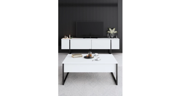 Obývací pokoj WELTRIS typ 3, bílá/černá