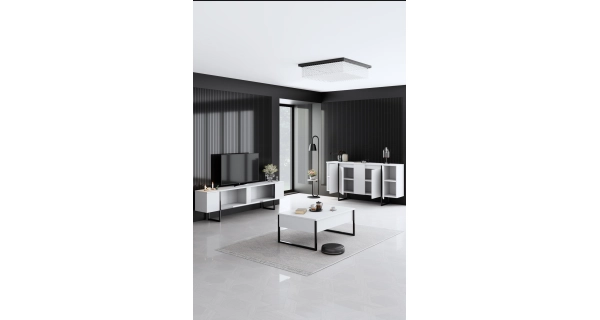 Obývací pokoj WELTRIS typ 3, bílá/černá