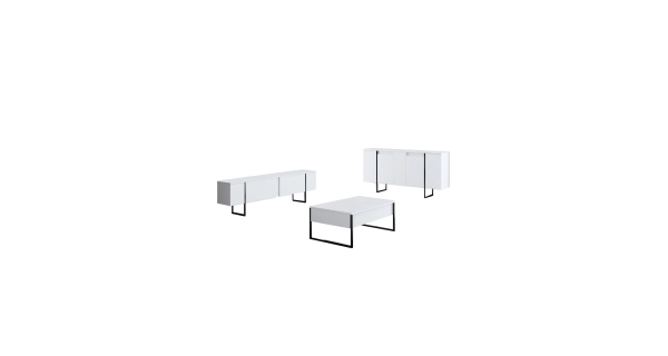 Obývací pokoj WELTRIS typ 3, bílá/černá