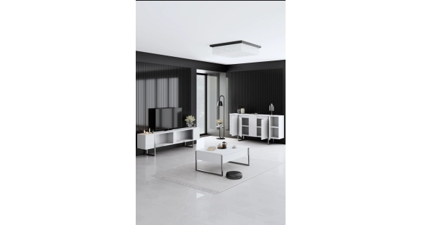 Obývací pokoj WELTRIS typ 3, bílá/stříbrná