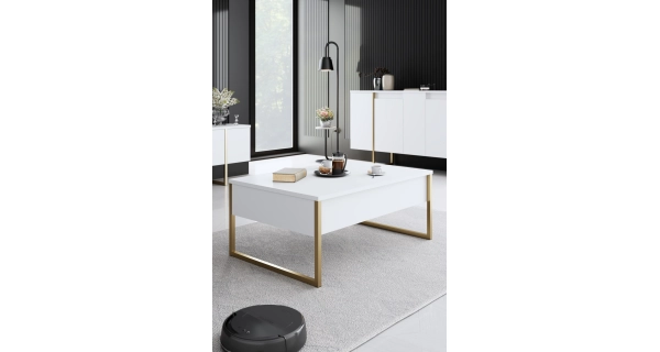 Obývací pokoj WELTRIS typ 3, bílá/zlatá