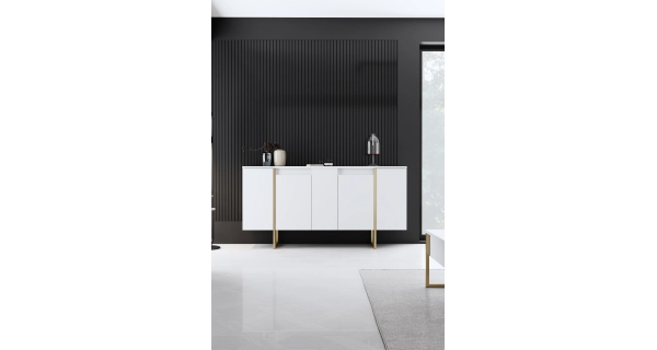 Obývací pokoj WELTRIS typ 3, bílá/zlatá