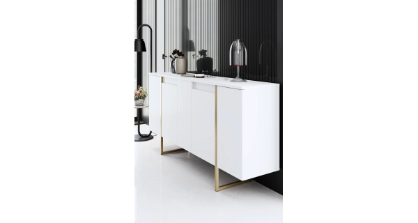 Obývací pokoj WELTRIS typ 3, bílá/zlatá