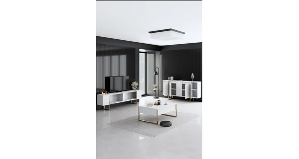 Obývací pokoj WELTRIS typ 3, bílá/zlatá