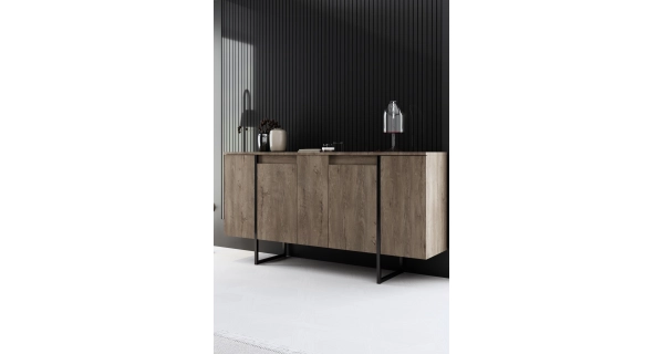 Obývací pokoj WELTRIS typ 3, vlašský ořech/černá