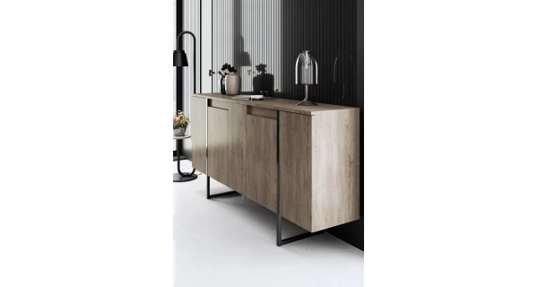 Obývací pokoj WELTRIS typ 3, vlašský ořech/černá