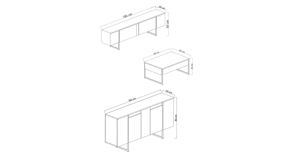 Obývací pokoj WELTRIS typ 3, vlašský ořech/zlatá