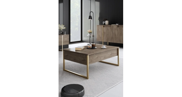 Obývací pokoj WELTRIS typ 3, vlašský ořech/zlatá