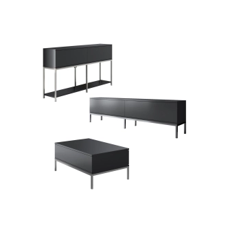 Obývací pokoj WINSON, antracit/stříbrná