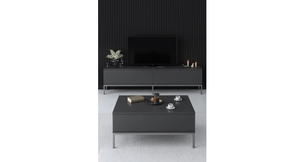 Obývací pokoj WINSON, antracit/stříbrná