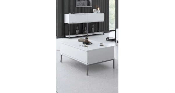 Obývací pokoj WINSON, bílá/stříbrná