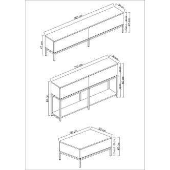 Obývací pokoj WINSON, bílá/zlatá