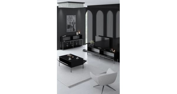 Obývací pokoj WINSON, černá/stříbrná