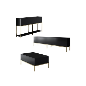 Obývací pokoj WINSON, černá/zlatá