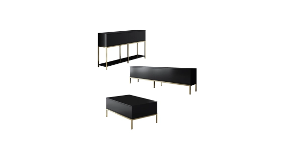 Obývací pokoj WINSON, černá/zlatá