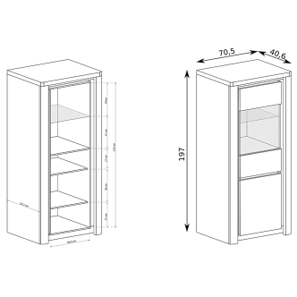 Obývací sestava FILIKA, dub ribbeck/bílý lesk