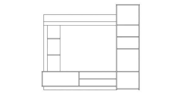 Obývací stěna AGAVOIDES, dub kraft zlatý/černá DOPRODEJ
