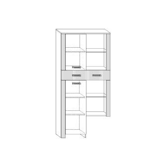 Obývací stěna AKIVIDU 1, bílá/černý lesk, 5 let záruka