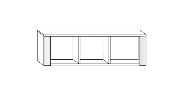 Obývací stěna AKIVIDU 2, bílá/černý lesk, 5 let záruka