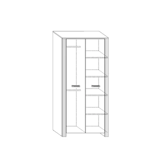 Obývací stěna AKIVIDU 2, bílá/černý lesk, 5 let záruka