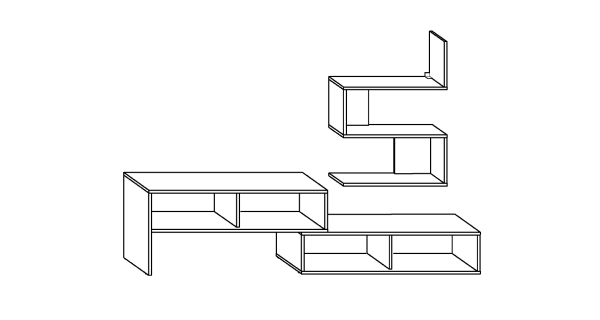 Obývací stěna ALBANY, bílá/černý lesk, 5 let záruka
