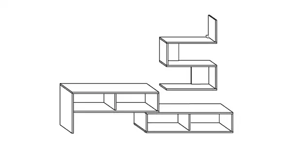 Obývací stěna ALBANY, dub sonoma/dub sonoma tmavý, 5 let záruka