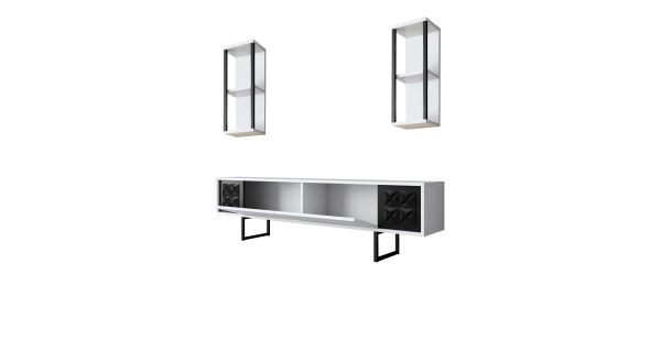 Obývací stěna ALIBABA, bílá/černá