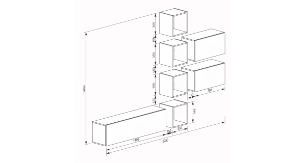 Obývací stěna ANTOFALLA 29, černý lesk/bílá