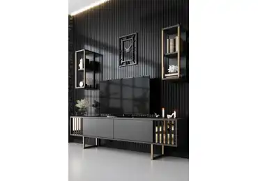 Obývací stěna AUTUMN, antracit/černá