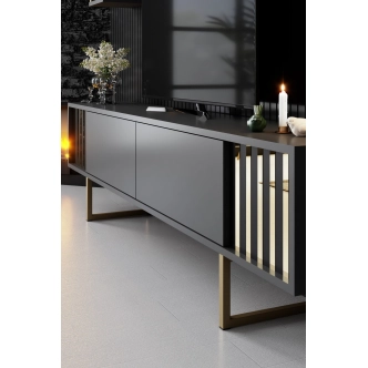 Obývací stěna AUTUMN, antracit/černá