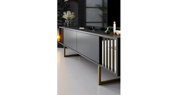 Obývací stěna AUTUMN, antracit/černá