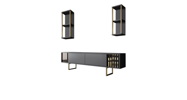 Obývací stěna AUTUMN, antracit/černá