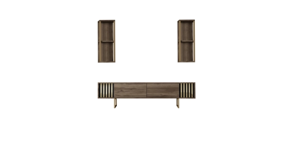 Obývací stěna AUTUMN, vlašský ořech/černá