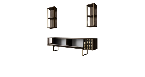 Obývací stěna AUTUMN, vlašský ořech/černá