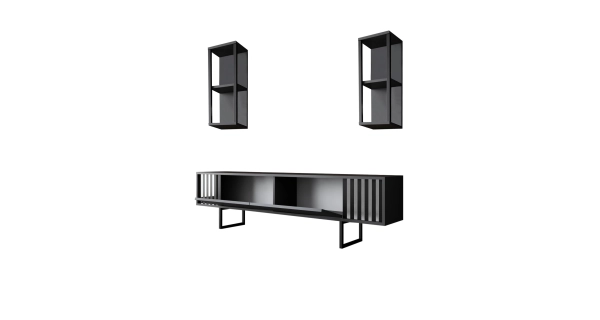 Obývací stěna BAIB, antracit/černá