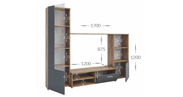 Obývací stěna BOURNE, dub artisan