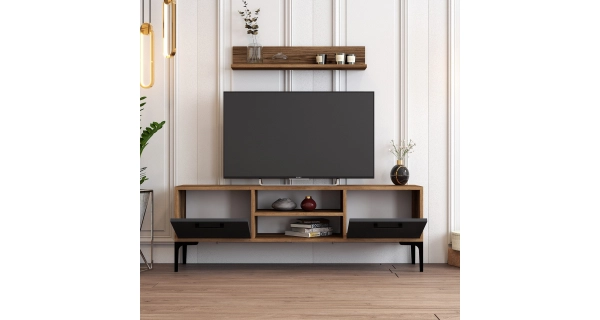 Obývací stěna CLAIRE, vlašský ořech/antracit