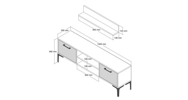 Obývací stěna CLAIRE, vlašský ořech/antracit