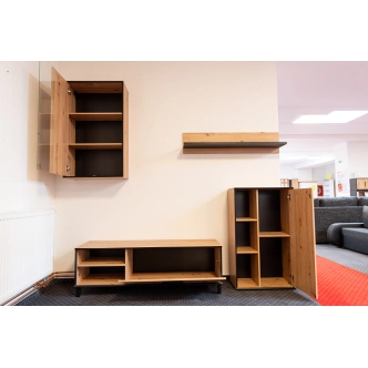 Obývací stěna DIODORO, dub artisan/černá, 5 let záruka